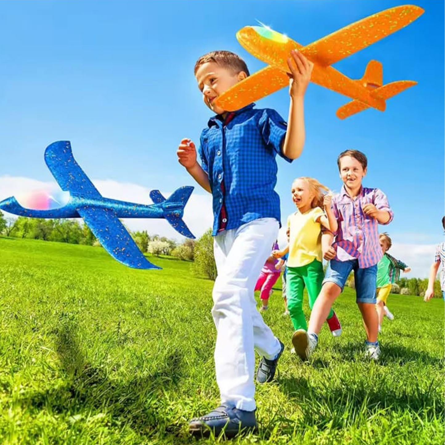 LED Light-Up Foam Glider Airplane Toys, Flying Plane for Kids