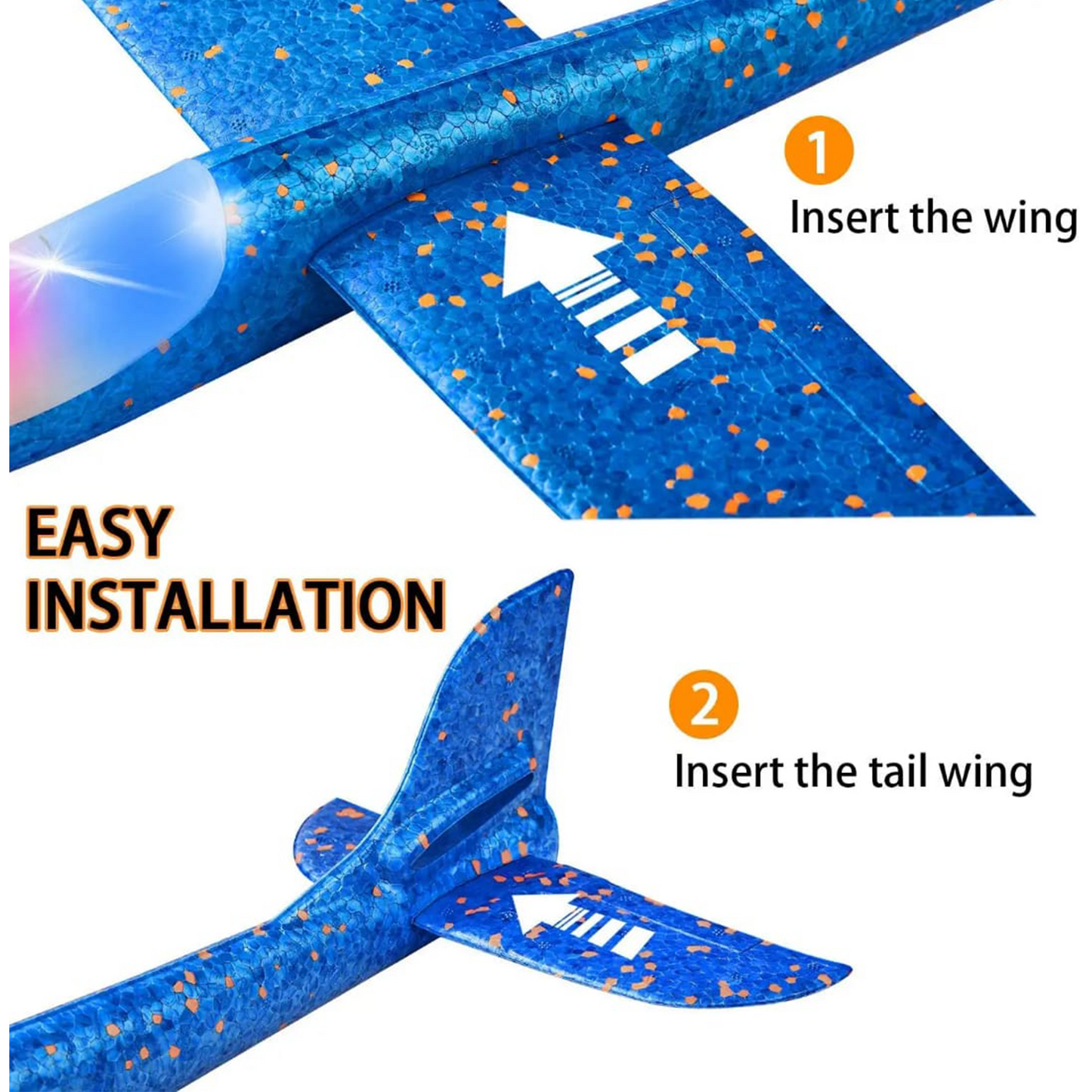 LED Light-Up Foam Glider Airplane Toys, Flying Plane for Kids