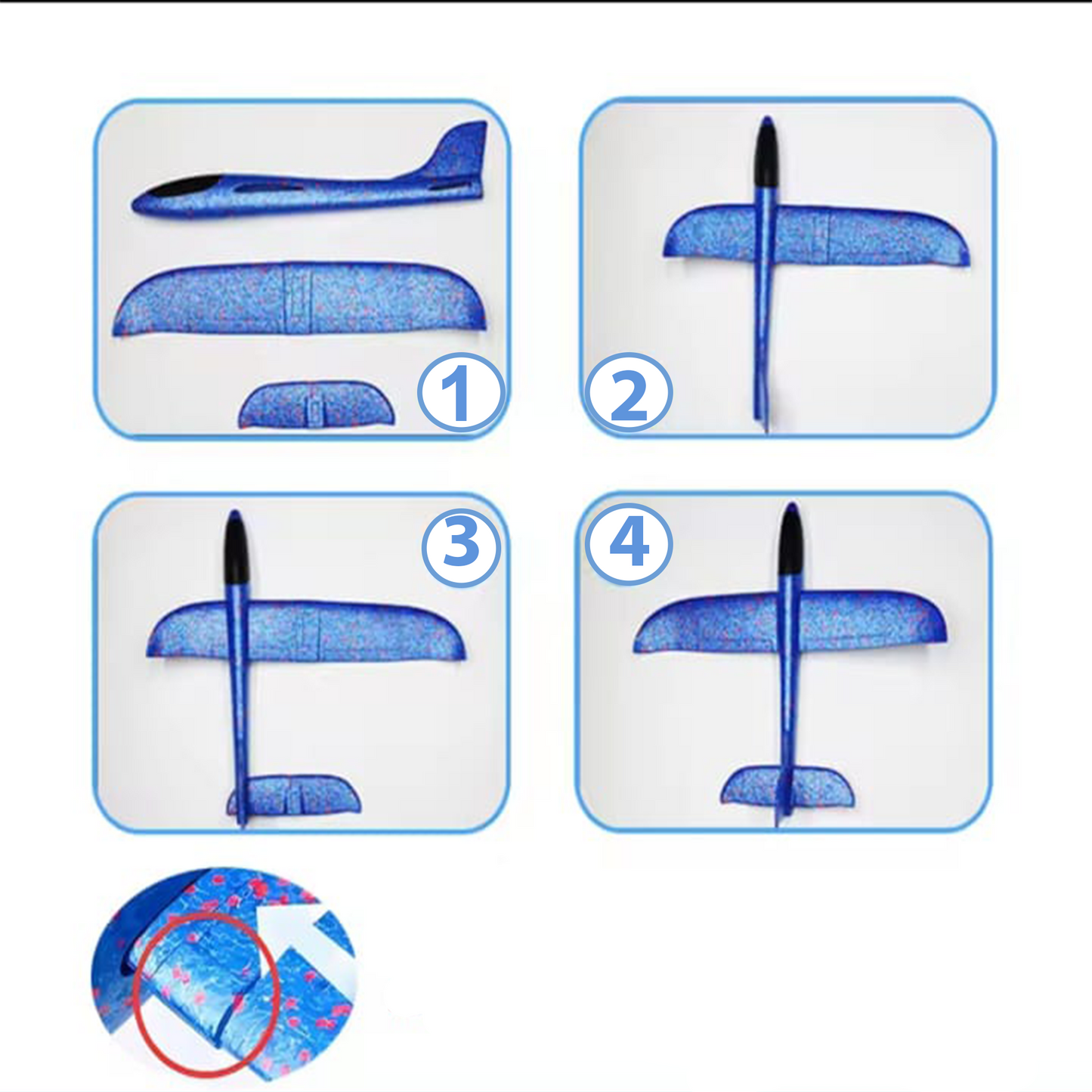 LED Light-Up Foam Glider Airplane Toys, Flying Plane for Kids
