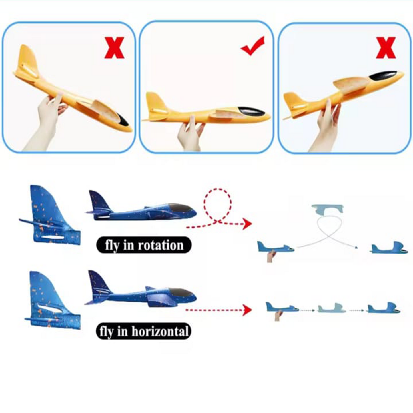 LED Light-Up Foam Glider Airplane Toys, Flying Plane for Kids