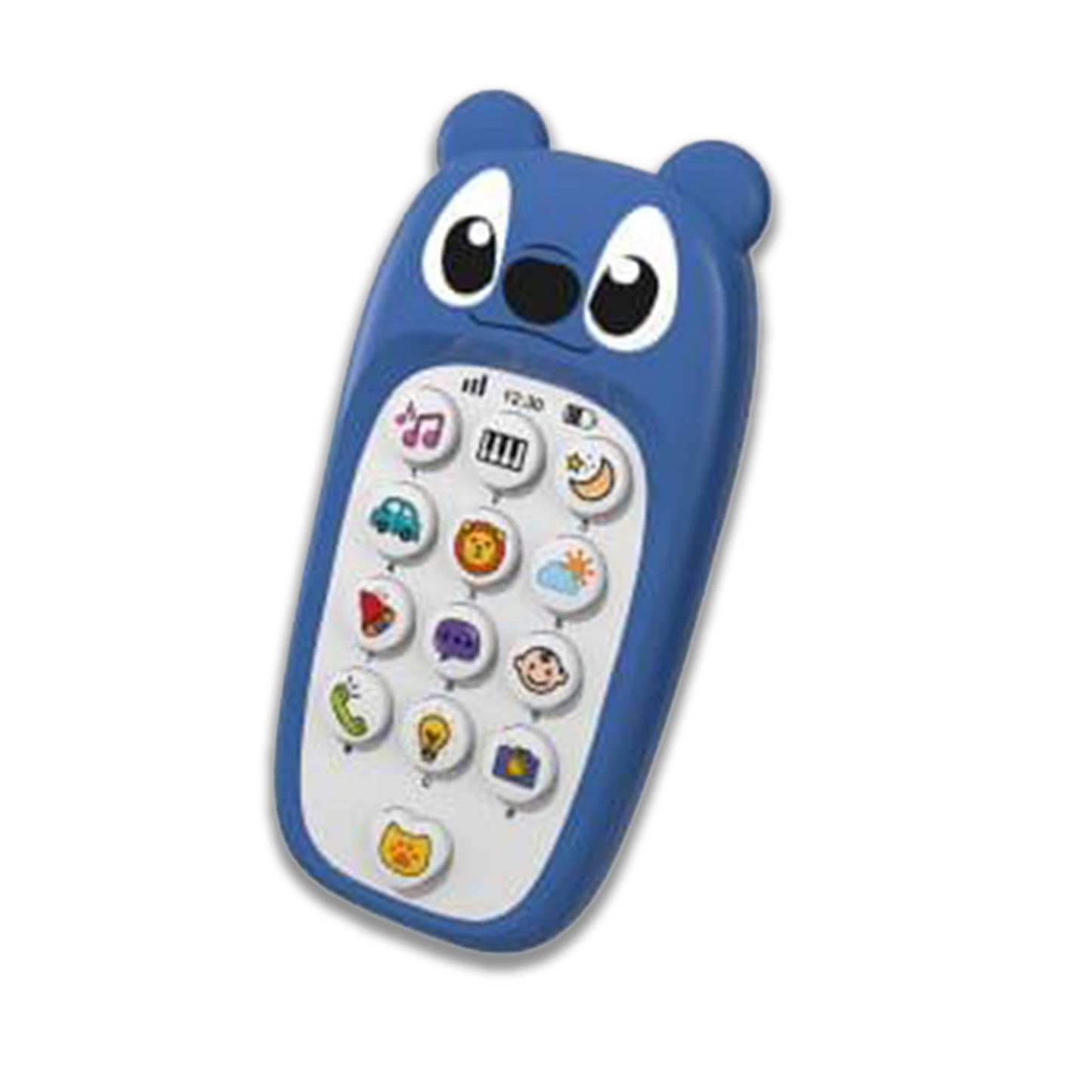 Kids Learning Phone Toy, Educational Musical Remote with Cartoon Design, 13 Interactive Buttons (Blue)
