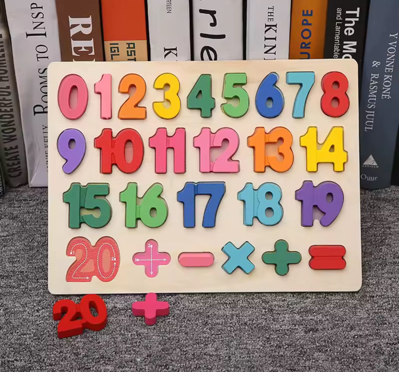Wooden Alphabet and Number Puzzle Board – Montessori Learning Toy for Toddlers and Kids, Early Educational Game for Children (Numbers)