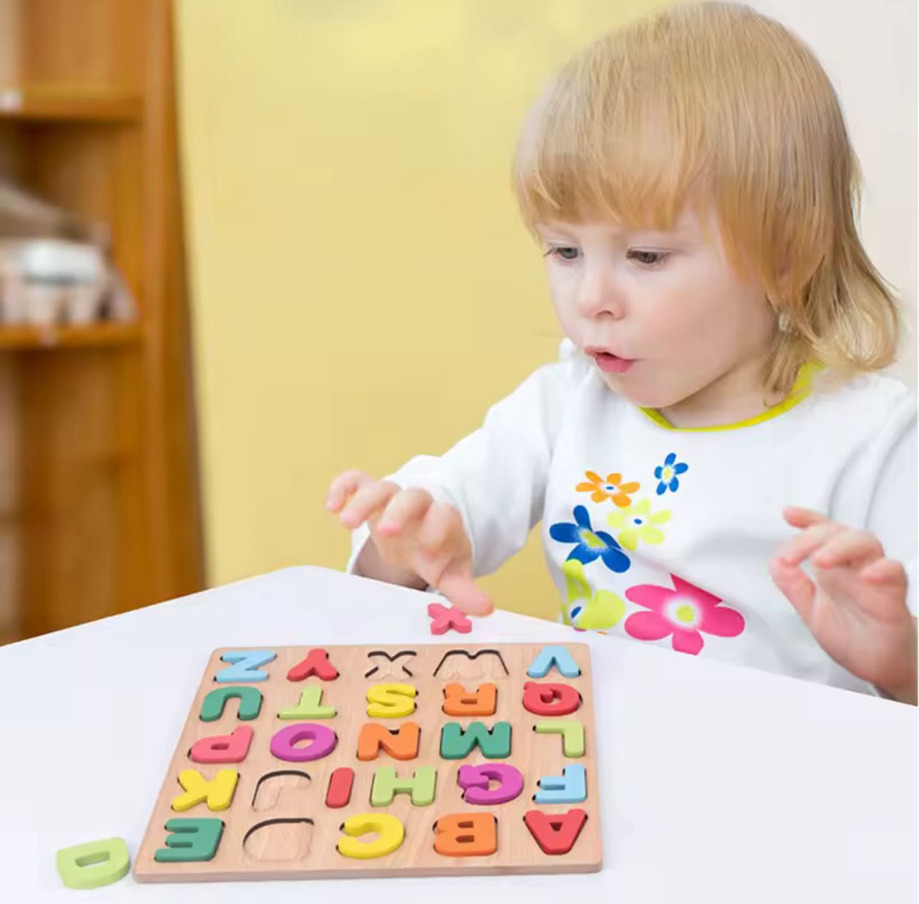 Wooden Alphabet and Number Puzzle Board – Montessori Learning Toy for Toddlers and Kids, Early Educational Game for Children (Numbers)