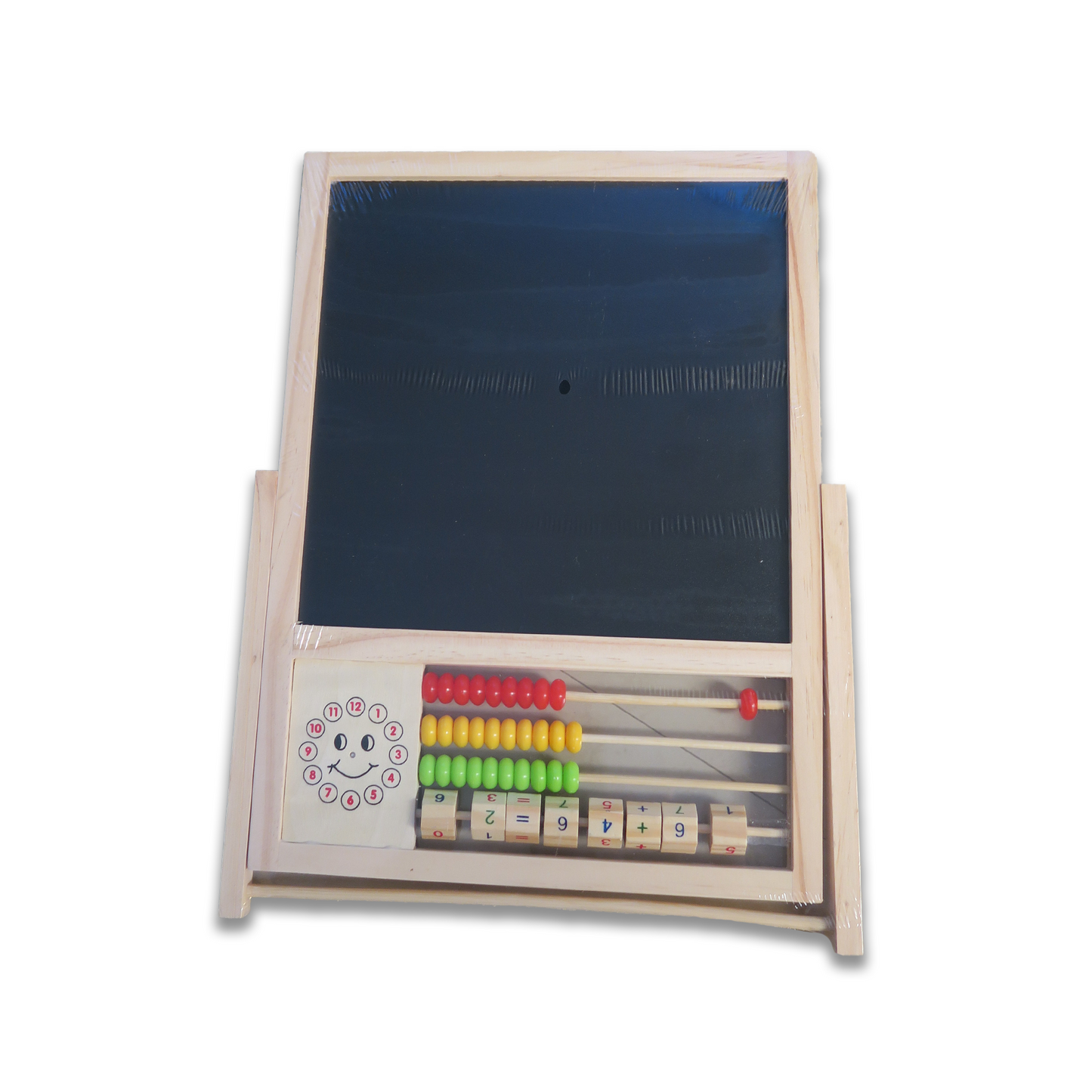 Educational Wooden Learning Board, Arabic Letters and Numbers, Multi-Function with Abacus and Clock, Teaching